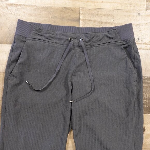 Athleta Midtown Trouser Pants Women’s 8 Flint Grey Pinstripe Stretch Athleisure - Picture 2 of 14